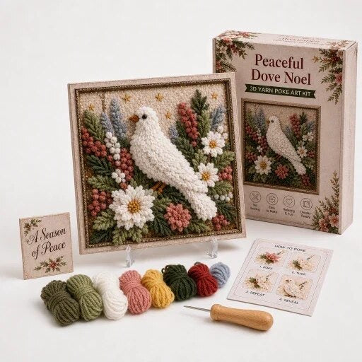 Yarn Art Kit – textured Christmas designs, no-sew crafting