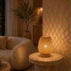 ZENAVENORA Bamboo Table Lamp – hand woven, dimmable, three colour modes